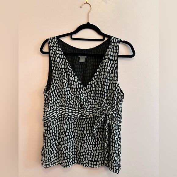 Ann Taylor Lightweight Black and White Tank Top Sleeveless Blouse 14 - Picture 2 of 7